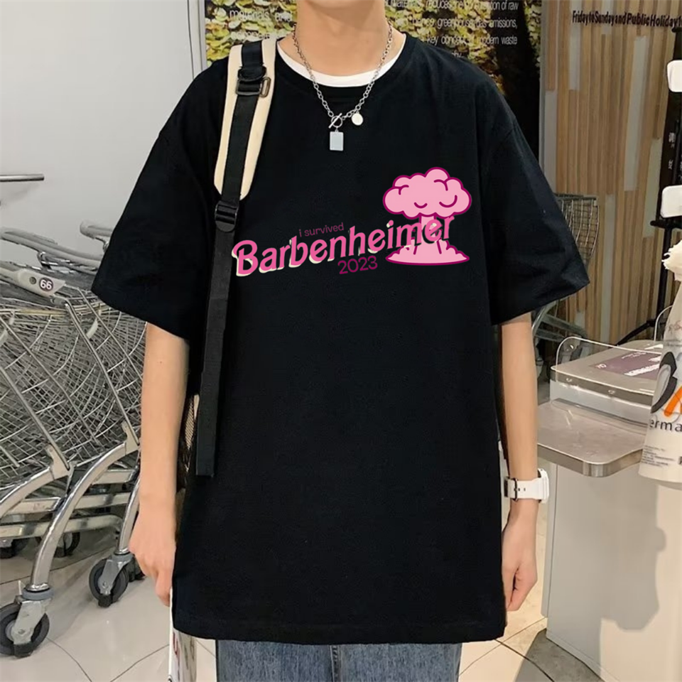 Oppenheimer Baskılı Siyah Unisex Oversize T-shirt