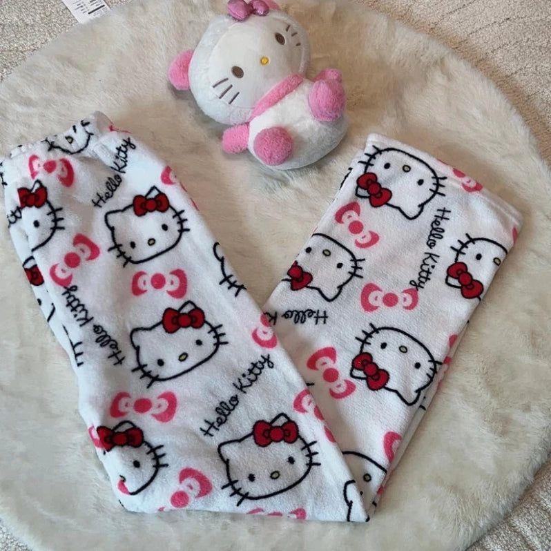 Peluş Kitty Oversize Eşofman Altı