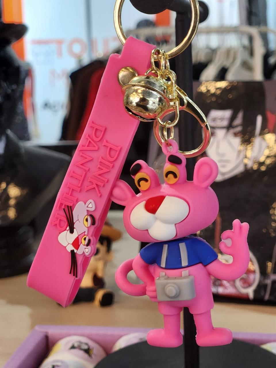 Pink Panter Figürlü Silikon Anahtarlık