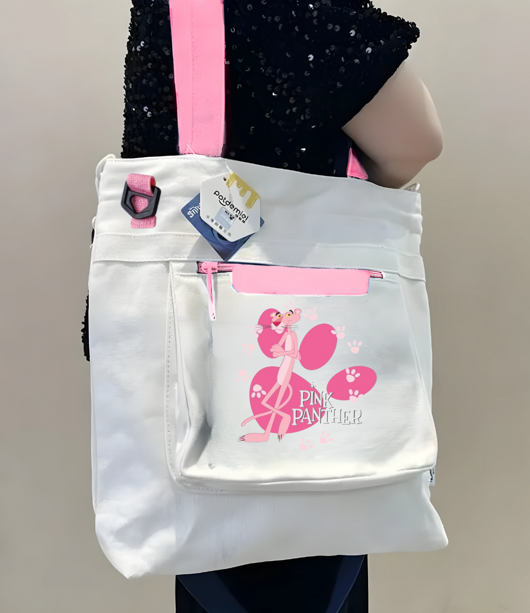 Pink Panther Pembe Kanvas Postacı Çantası