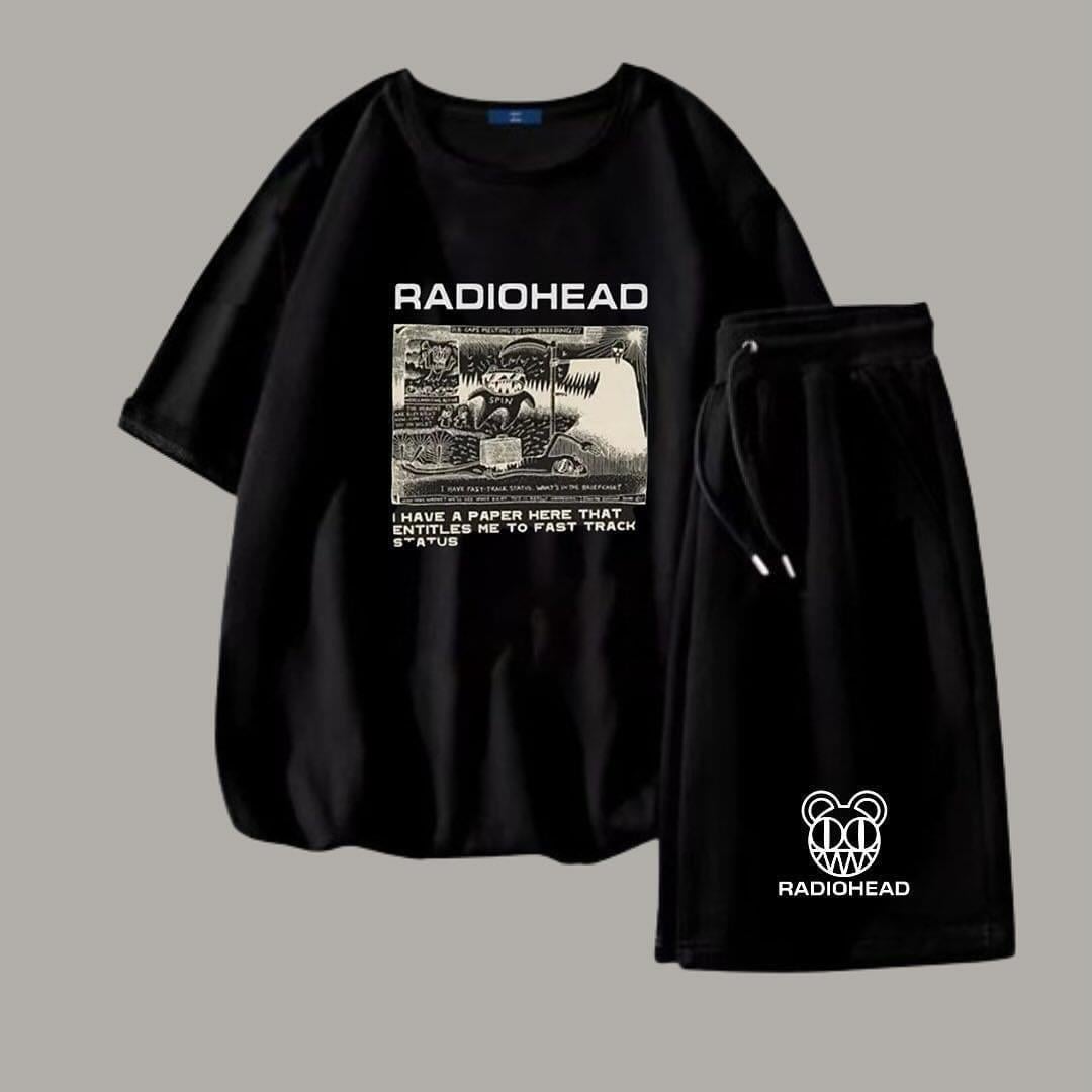 Radiohead Siyah Oversize Kısa Kol & Eşofman Altı Unisex İkili Takım