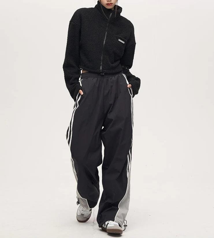 Retro Baggy Siyah Eşofman Altı