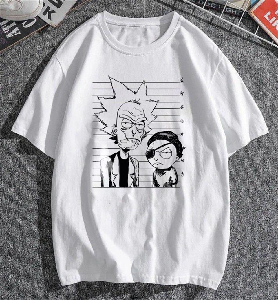 R&M Baskılı Beyaz Unisex Oversize T-shirt