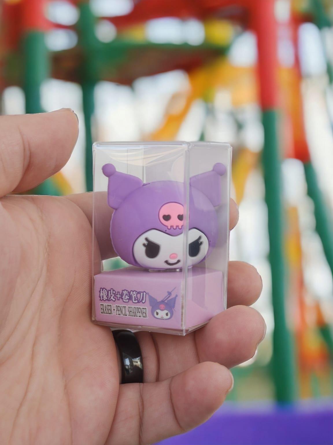 Sanrio Kuromi Mor Silgili Kalemtraş