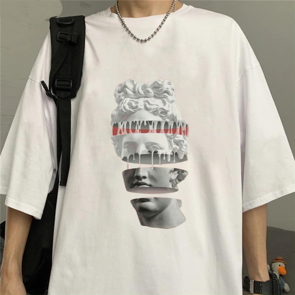 Segmented Head Baskılı Beyaz Unisex Oversize T-shirt