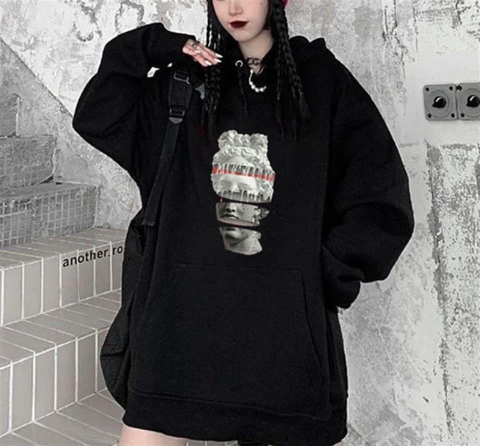 Segmented Head Siyah Unisex Kapüşonlu Oversize Sweatshirt Hoodie