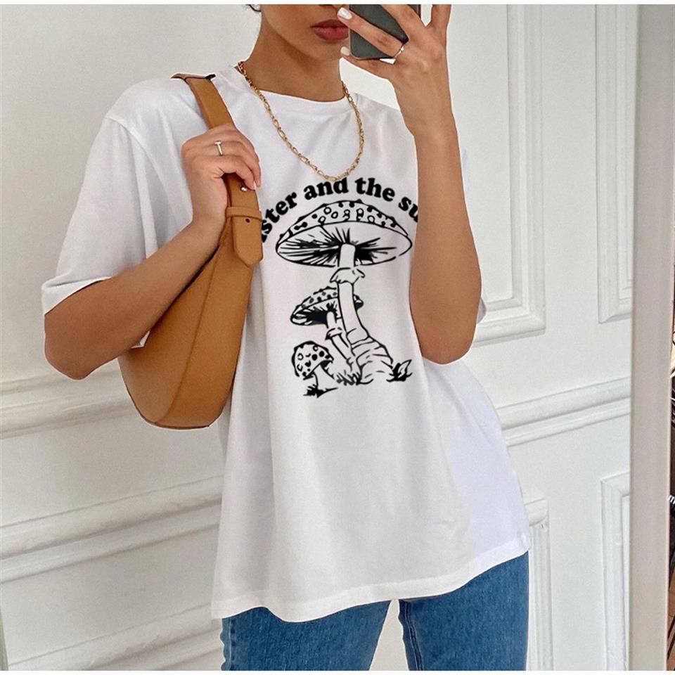 Sister And The Sun Baskılı Beyaz Unisex Oversize T-shirt