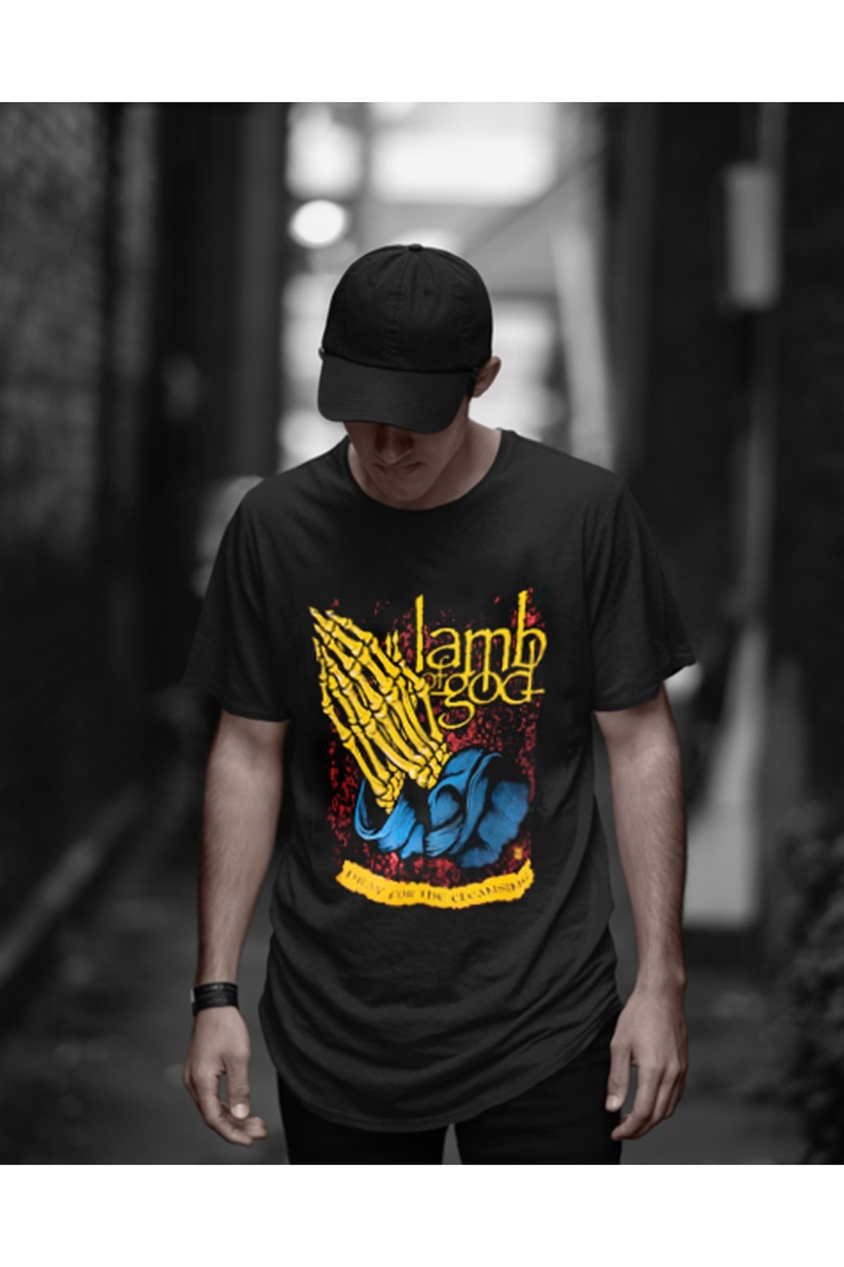 Siyah Lamb of God Unisex T-shirt