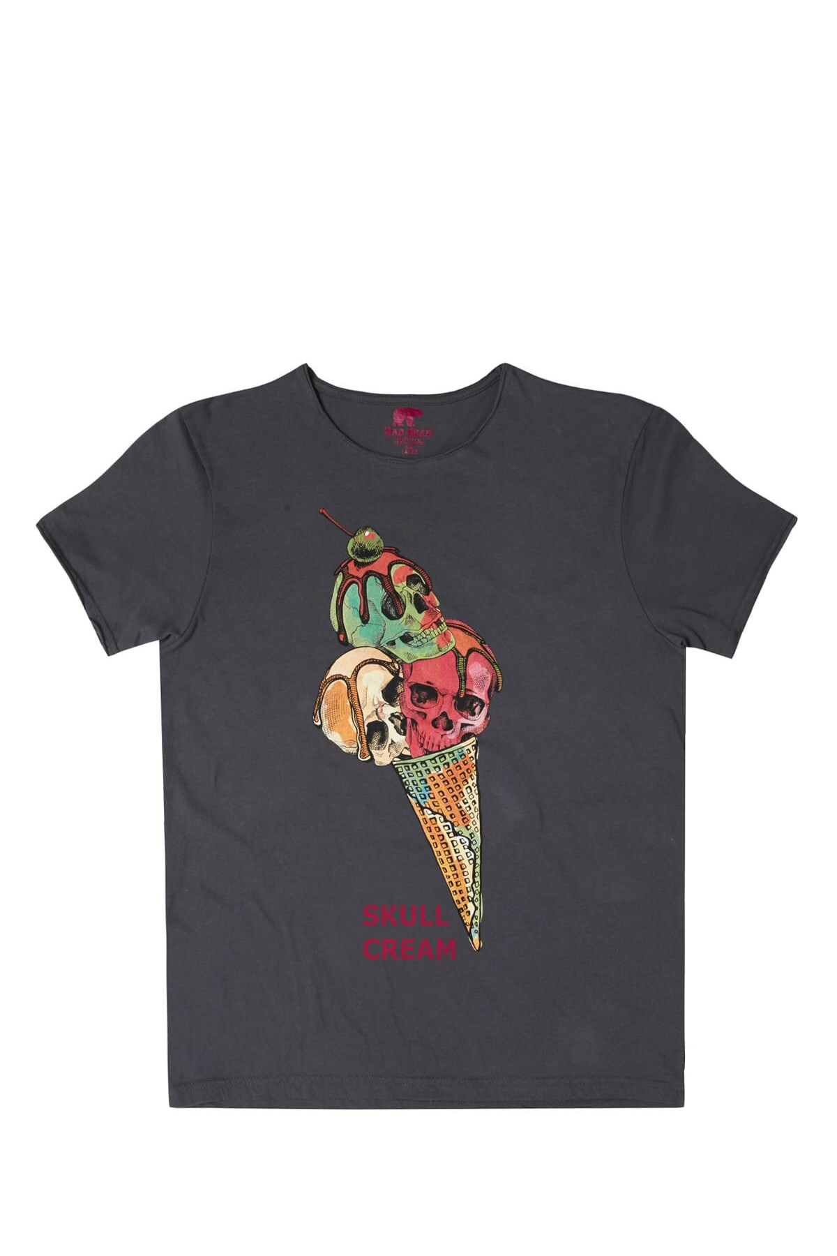 Skull Cream Baskılı Unisex T-shirt