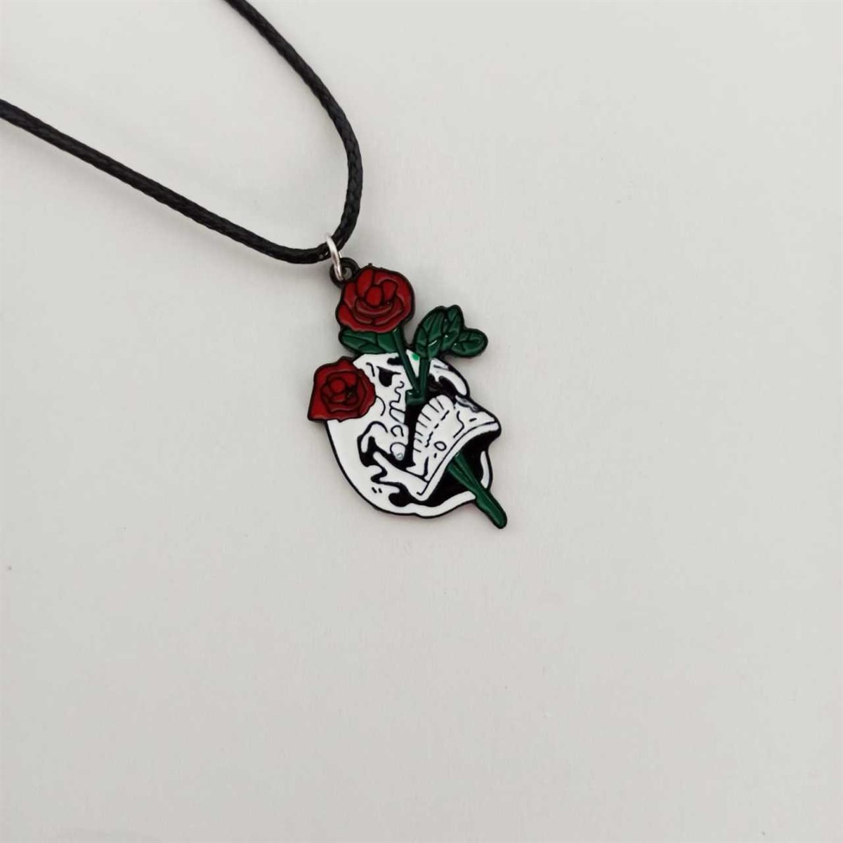 Skull Rose Necklace Kolye