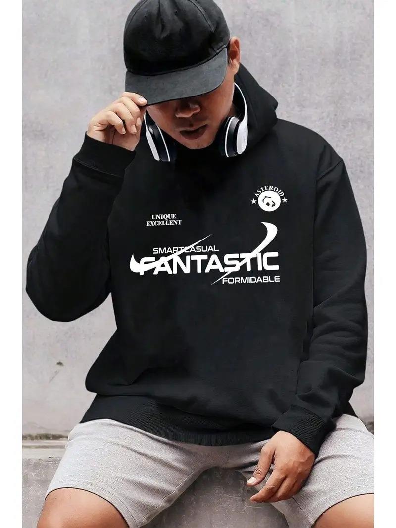 Smart Casual Siyah Kapşonlu Sweatshirt 