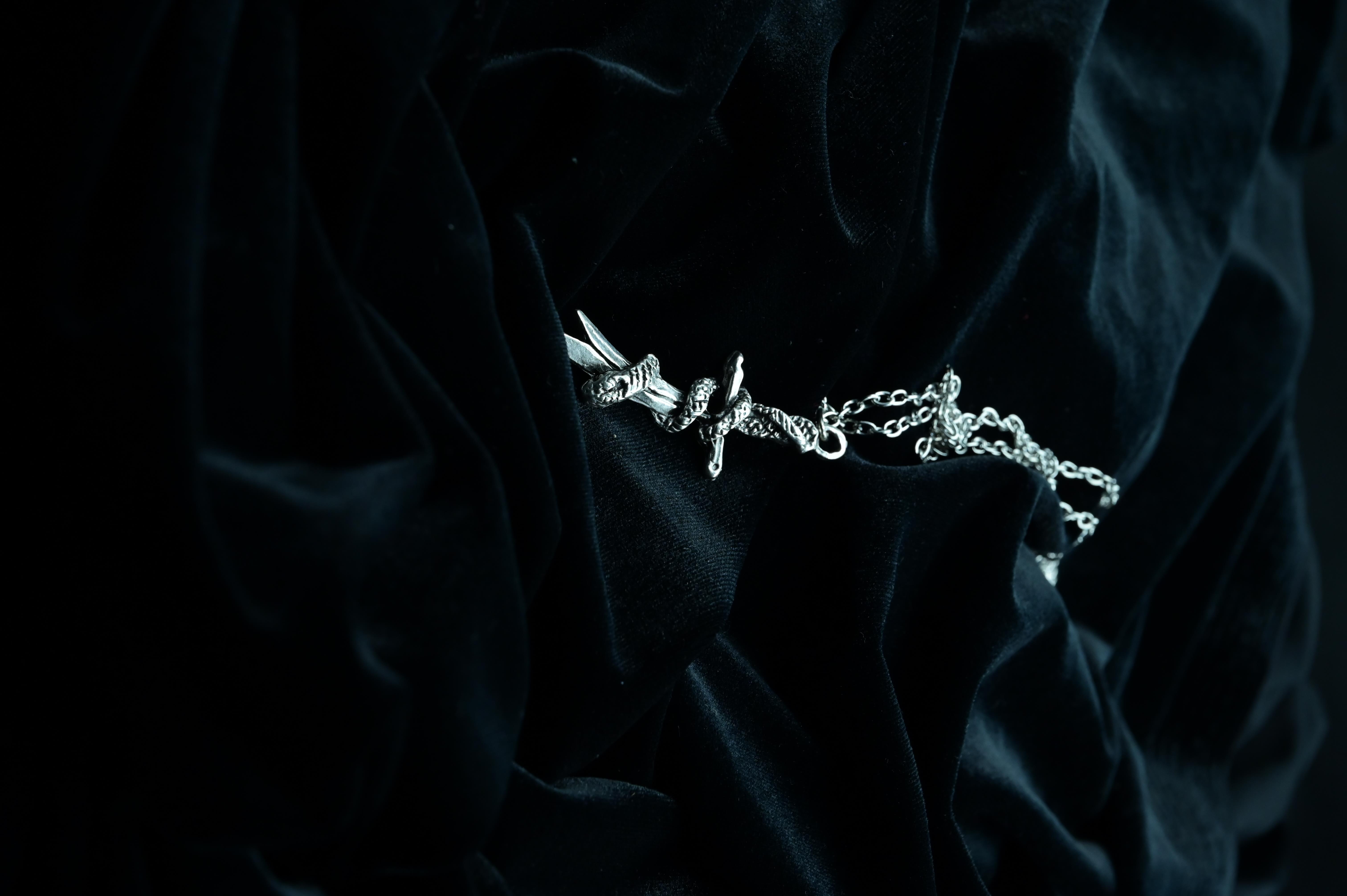 Snake With Sword Unisex Kolye