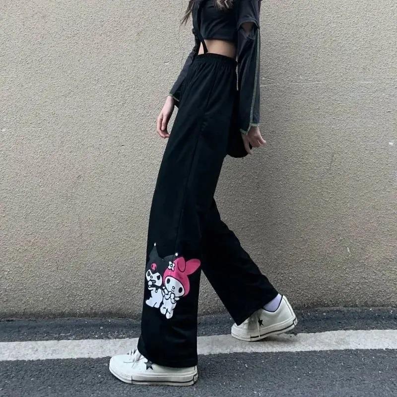 Sokak Tarzı Kuromi & Melody Baskılı Unisex Baggy Eşofman
