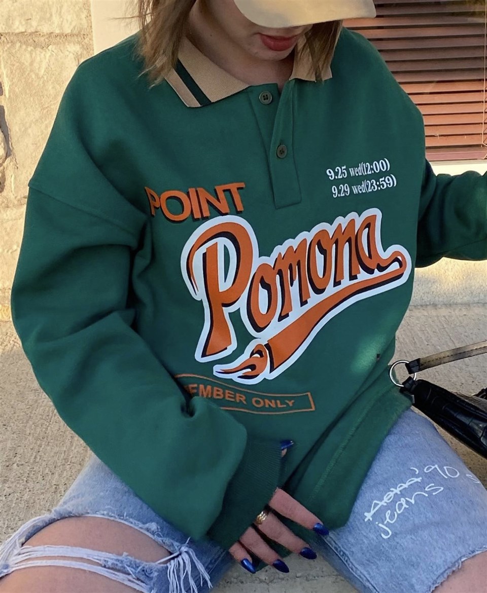 Sokak Tarzı Yeşil Pomona Polo Yaka Oversize Unisex Sweatshirt