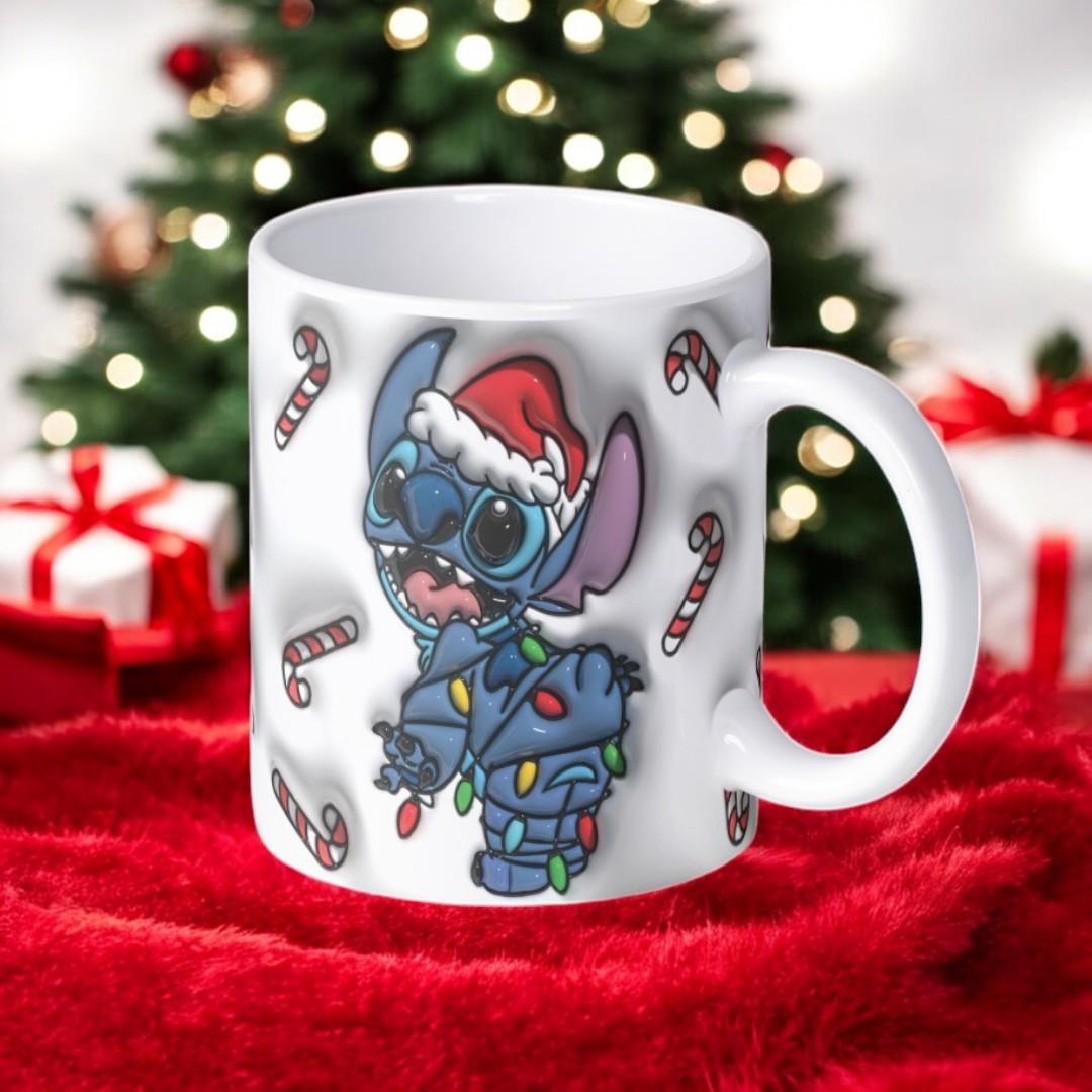 Stitch 3D Christmas Detail Baskılı Yeni Yıl Kupa