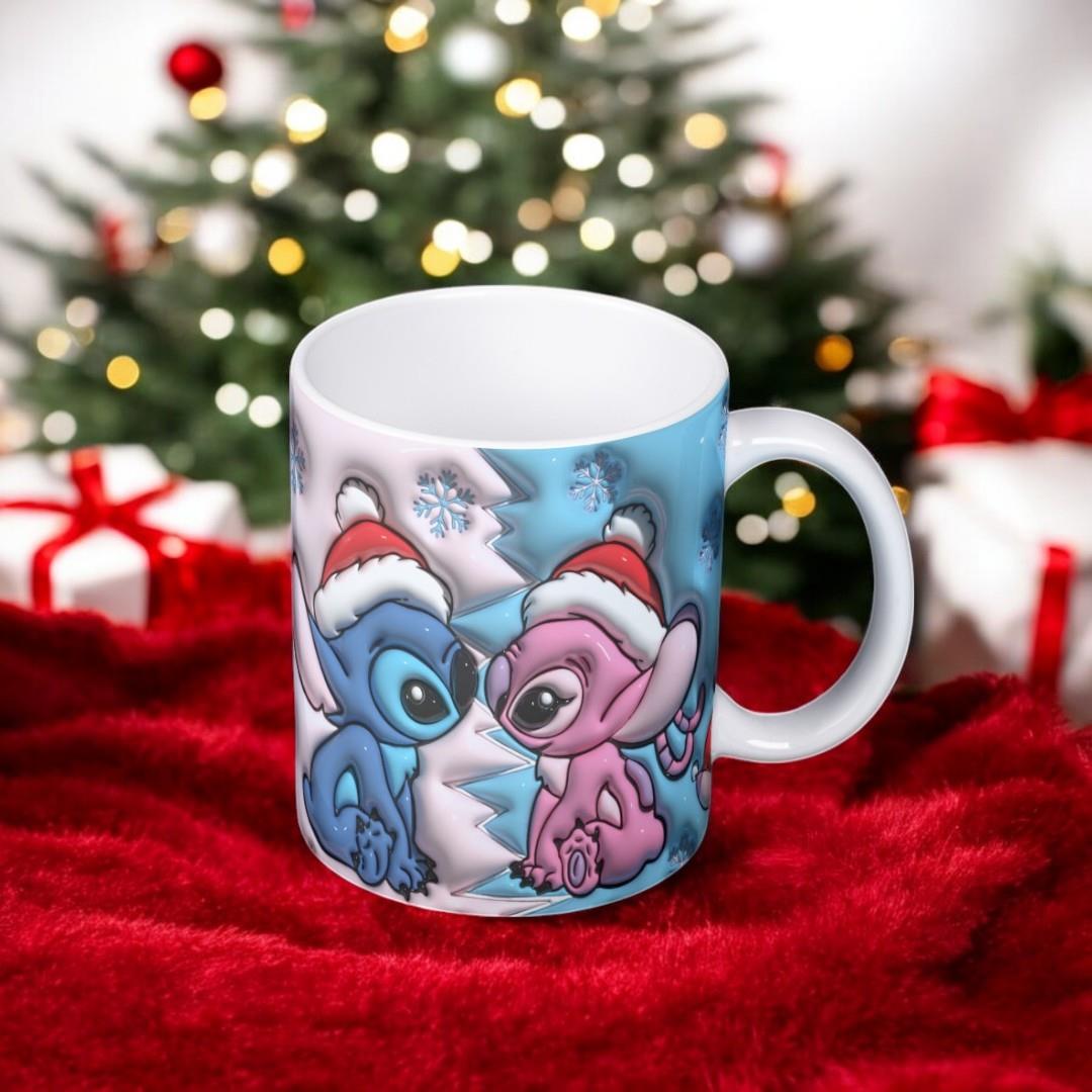 Stitch 3D Christmas Detail Baskılı Yeni Yıl Kupa
