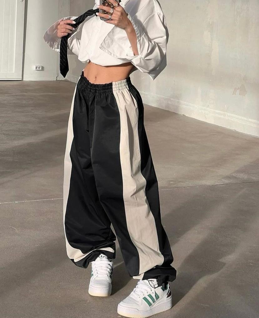 Streetwear Siyah Çizgili Eşofman Altı
