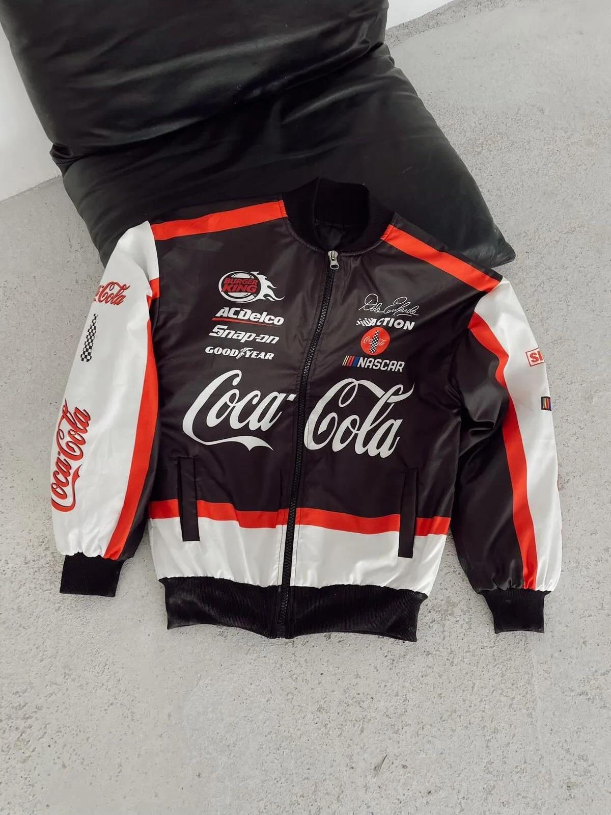 Streetwear Unisex İçi Astarlı Vintage Yarışçı Bomber Ceket