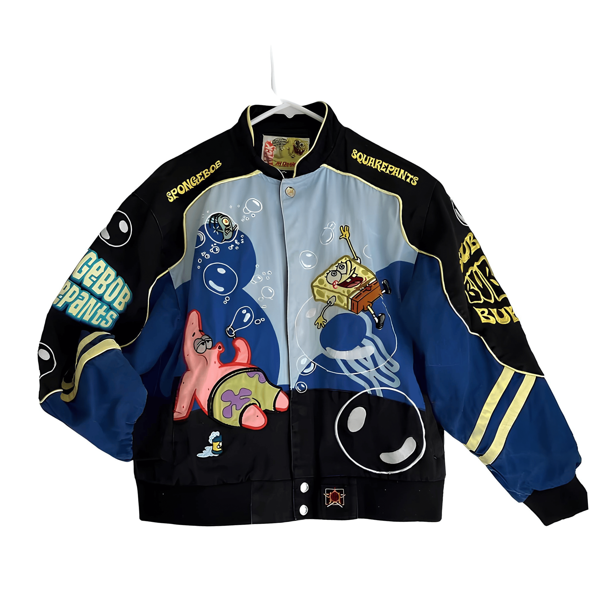 Streetwear Unisex İçi Astarlı Vintage Sponge Bob Detail Bomber Ceket