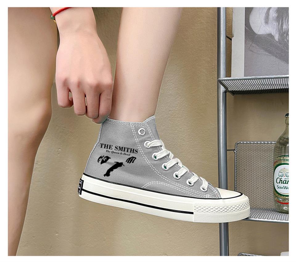 The Smiths Baskılı Gri Unisex Kanvas Ayakkabı