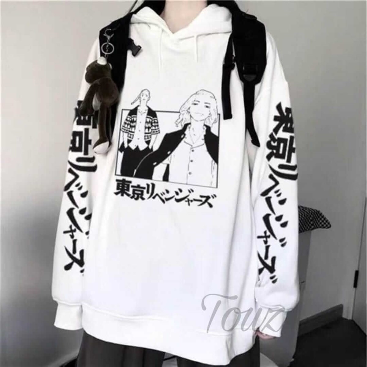 Tokyo Revengers Beyaz Kapşonlu Sweetshirt
