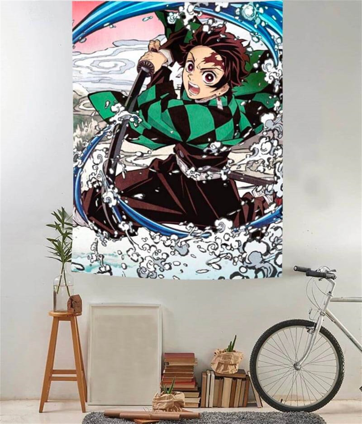Touz 70 x 100 Cm Anime Kimetsu No Yaiba Tanjiro Duvar Halısı