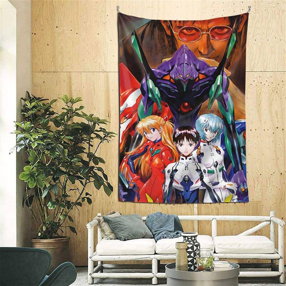 Touz 70 x 100 Cm Anime Neon Genesis Characters Duvar Halısı