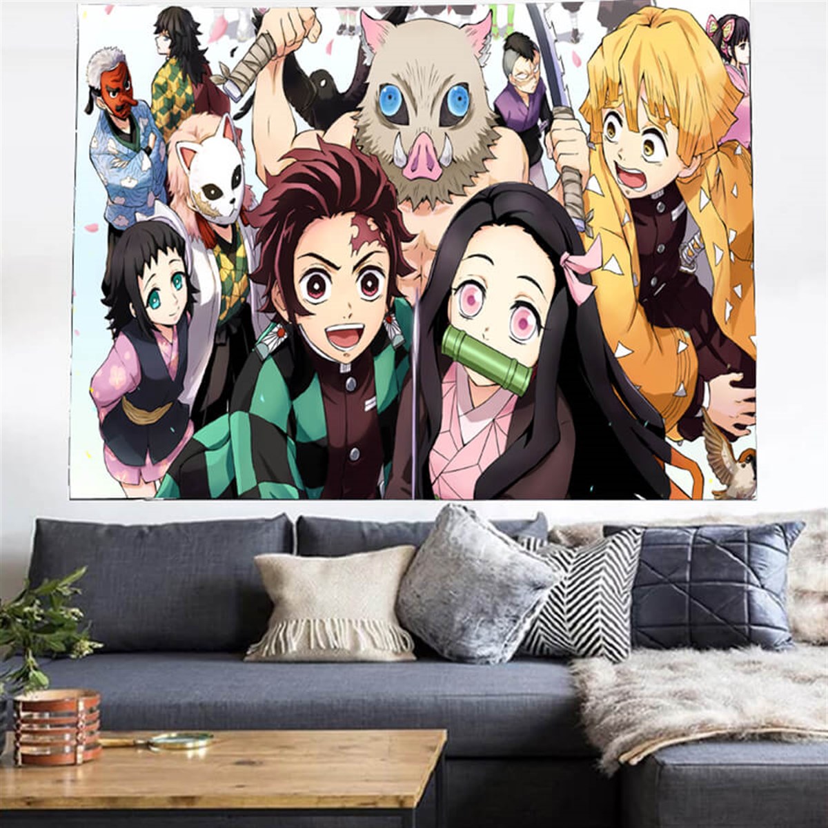 Touz 70 x 100 Cm Demon Slayer All Characters Duvar Halısı