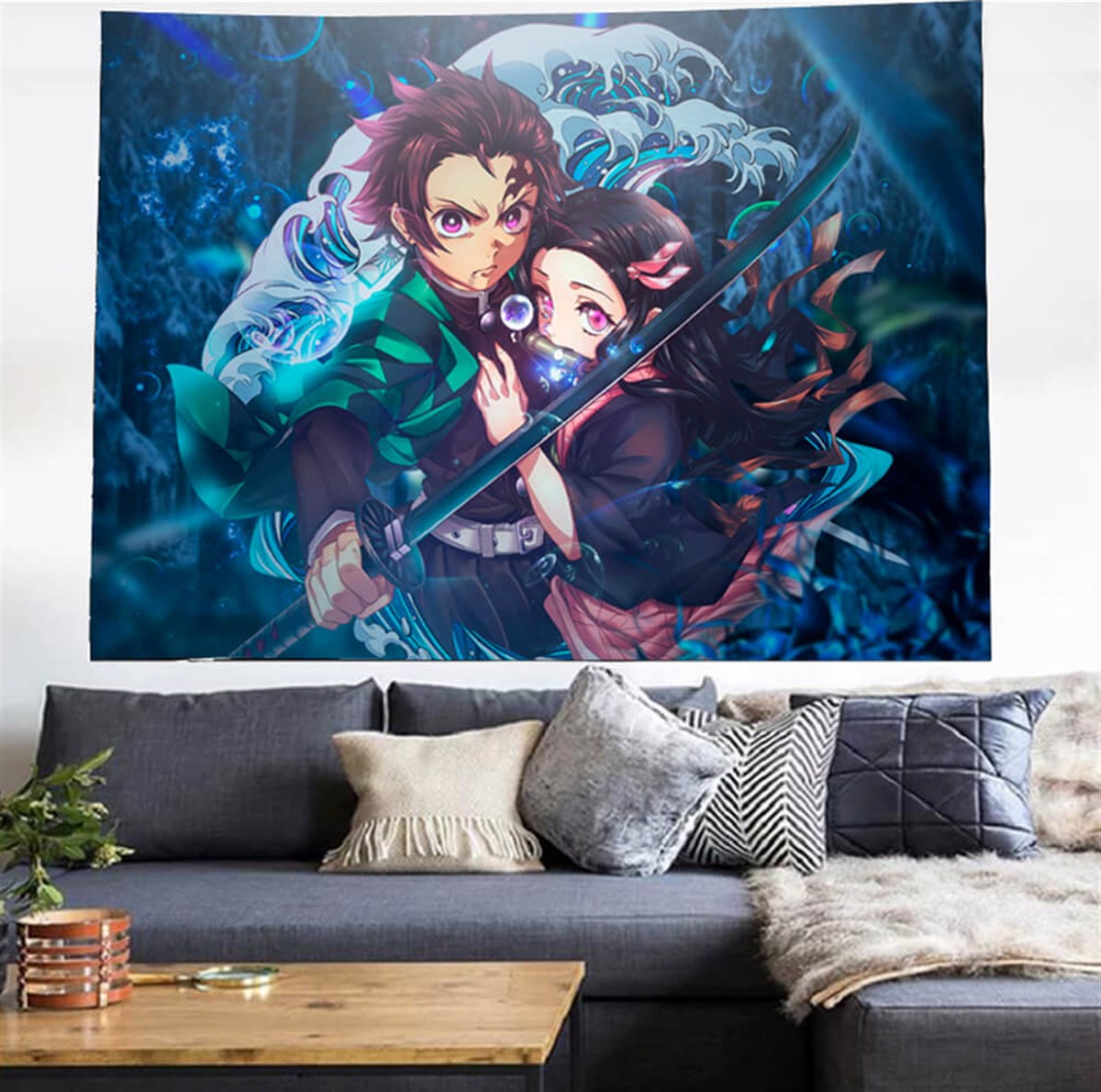 Touz 70 x 100 Cm Demon Slayer Great Wave Duvar Halısı
