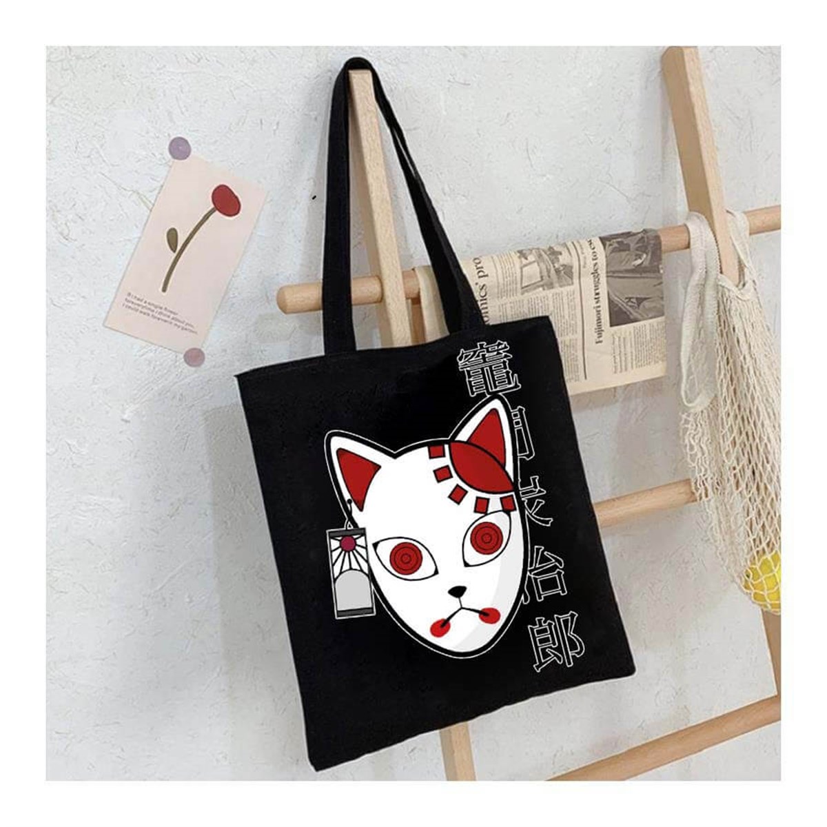 Touz Anime Demon Slayer Kimetsu No Yaiba Mask Unisex Bez Çanta