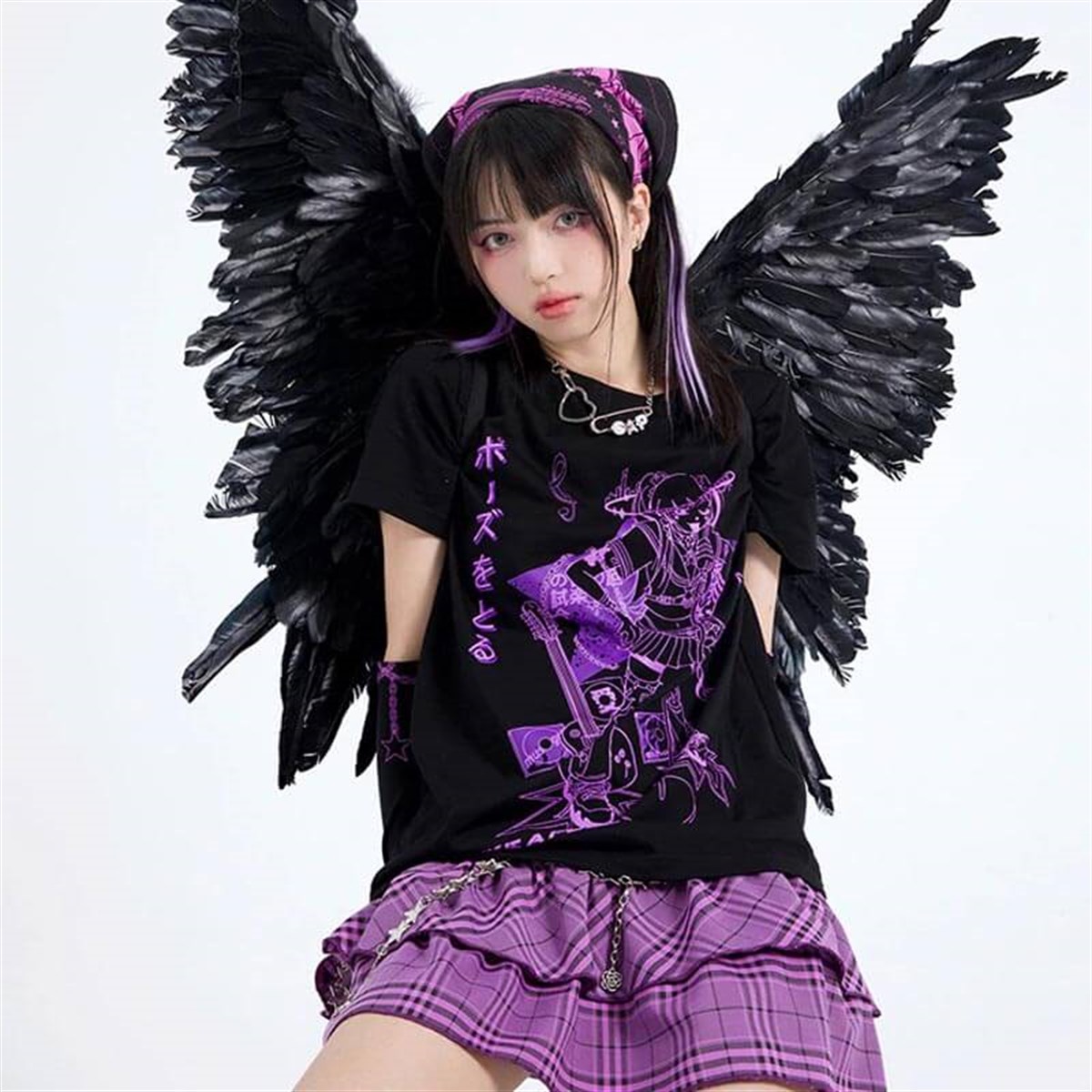 Touz Anime Grunge Punk Siyah Unisex T-shirt