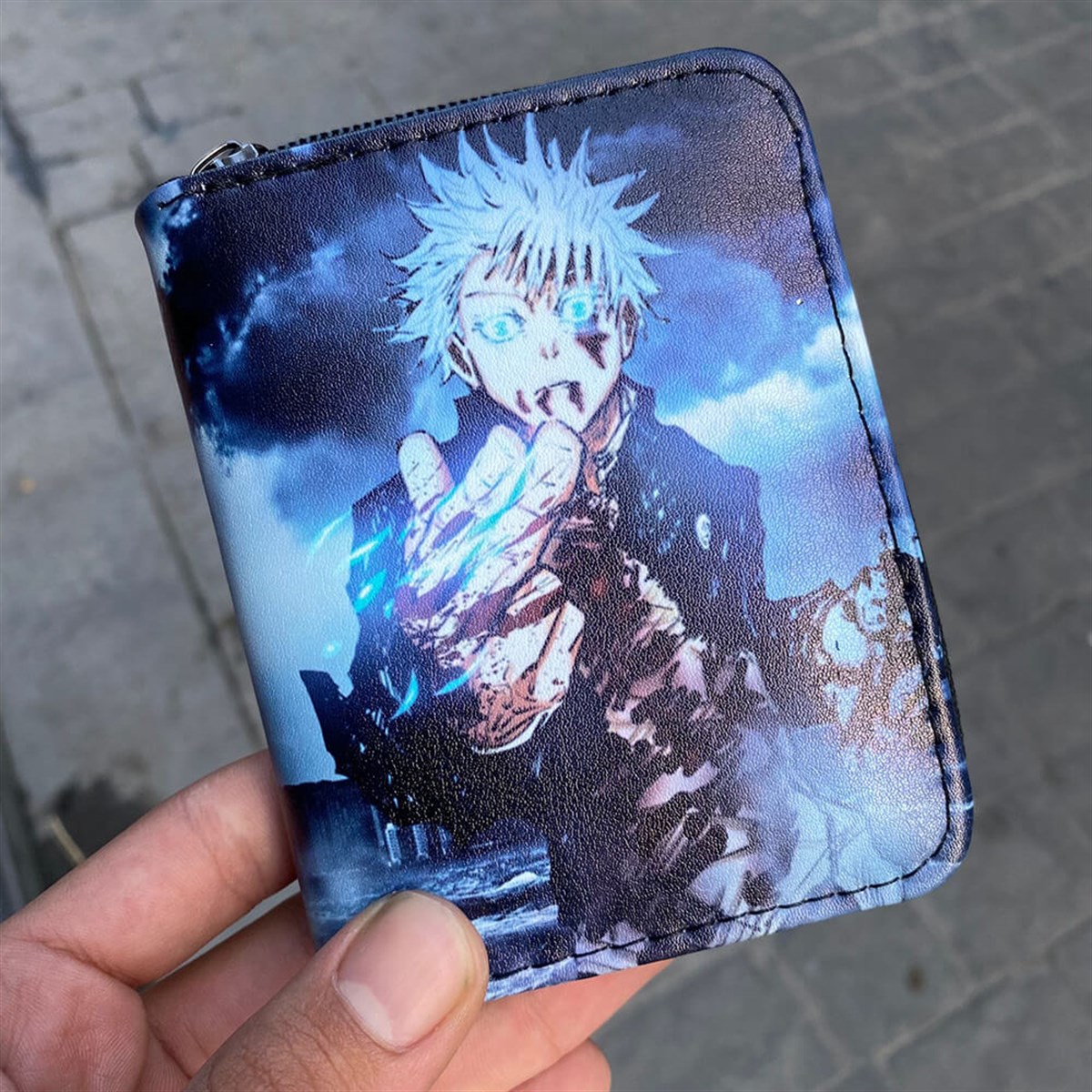 Touz Anime Jujutsu Kaisen Gojo Blue Finger Cüzdan