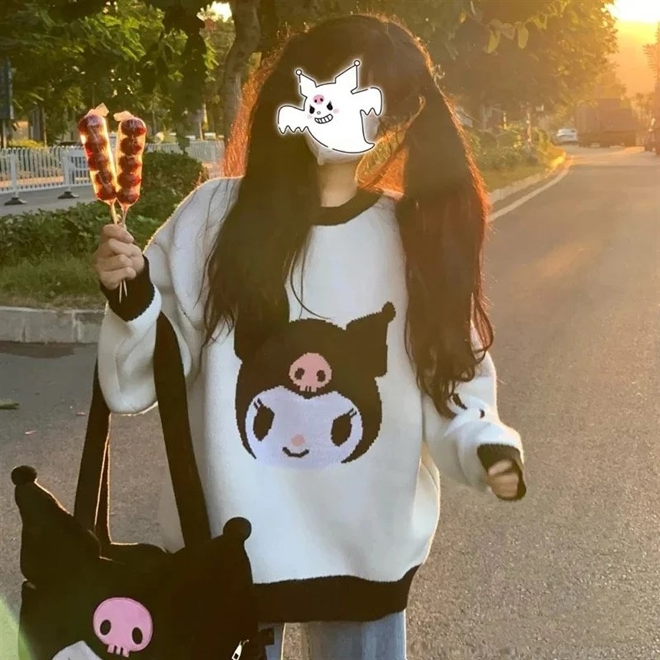 Touz Anime Kuromi - Sanrio Oversize Unisex Kazak