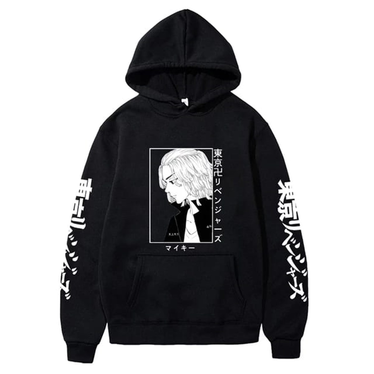 Touz Anime Tokyo Revenges Mikey Siyah Kapşonlu Sweetshirt Hoodie