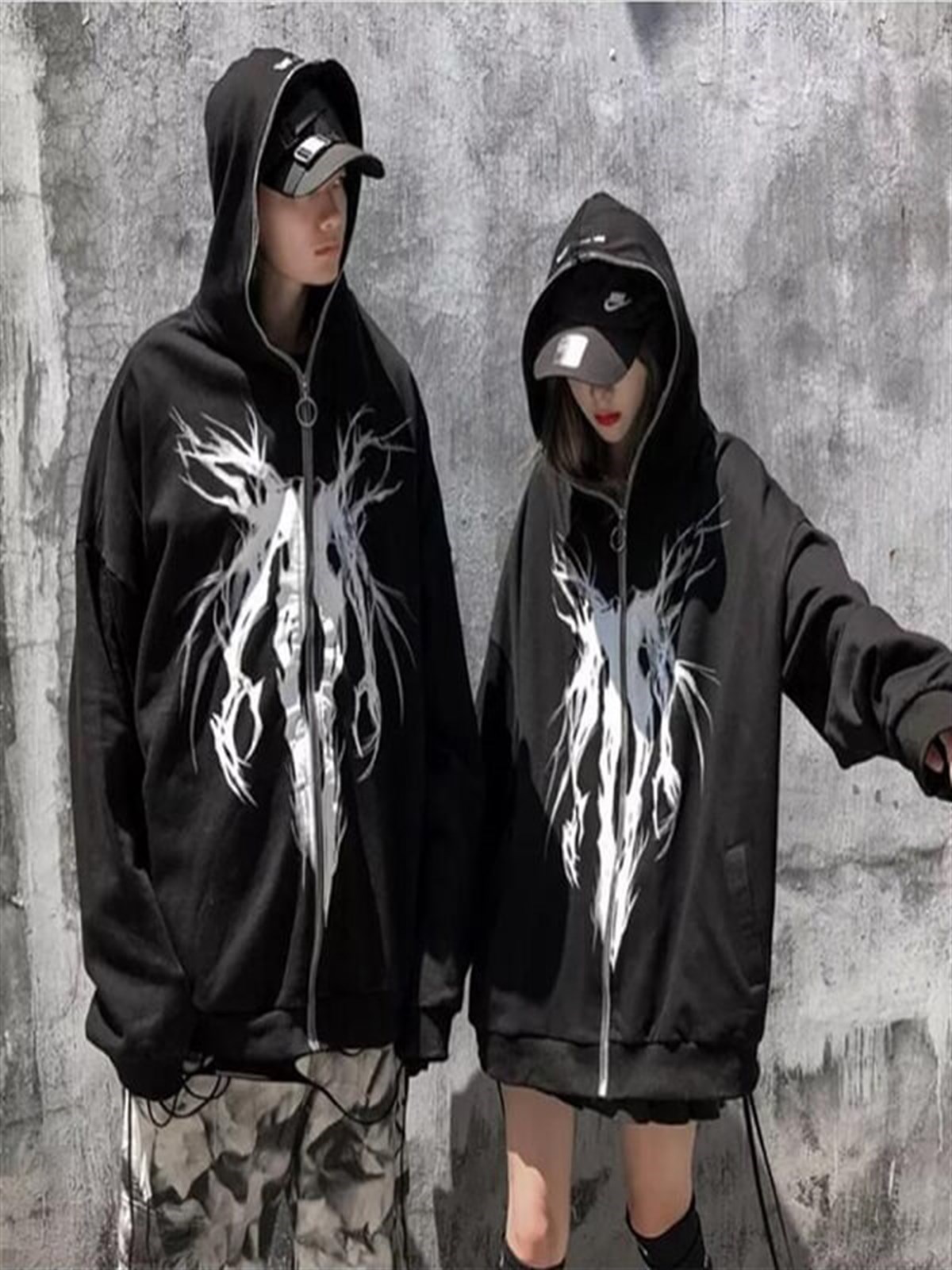 Touz Aolamegs Punk Siyah (Unisex) Kapşonlu