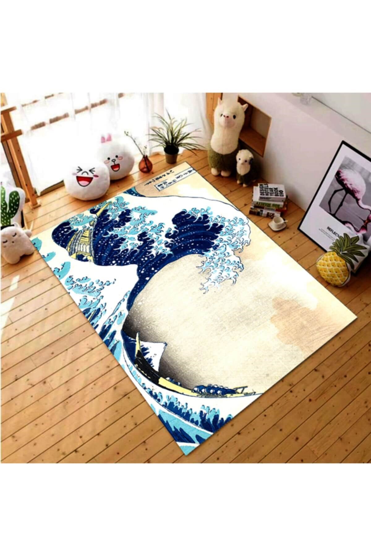 Touz Art - Great Wave Off Kanagawa Tsunami Japaneses Art Painting Yolluk - Halı