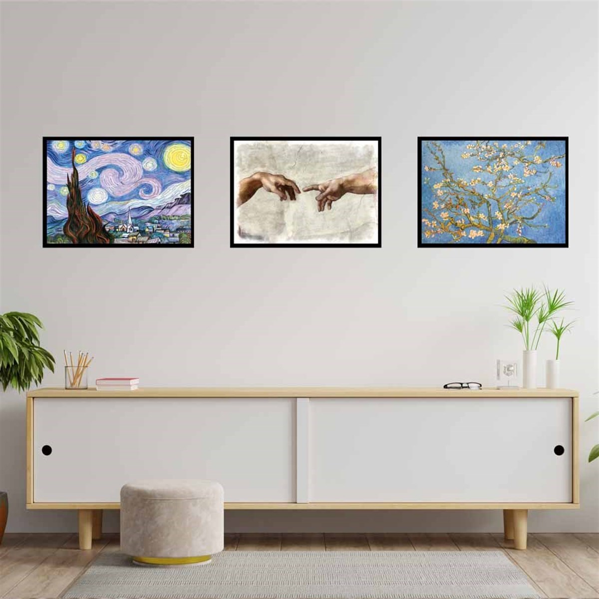 Touz Art Ahşap Tasarım Duvar Panosu 3'lü Set