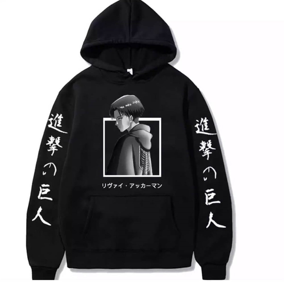 Touz Attack On Titan Levi Kollar Baskılı (Unisex) Kapşonlu