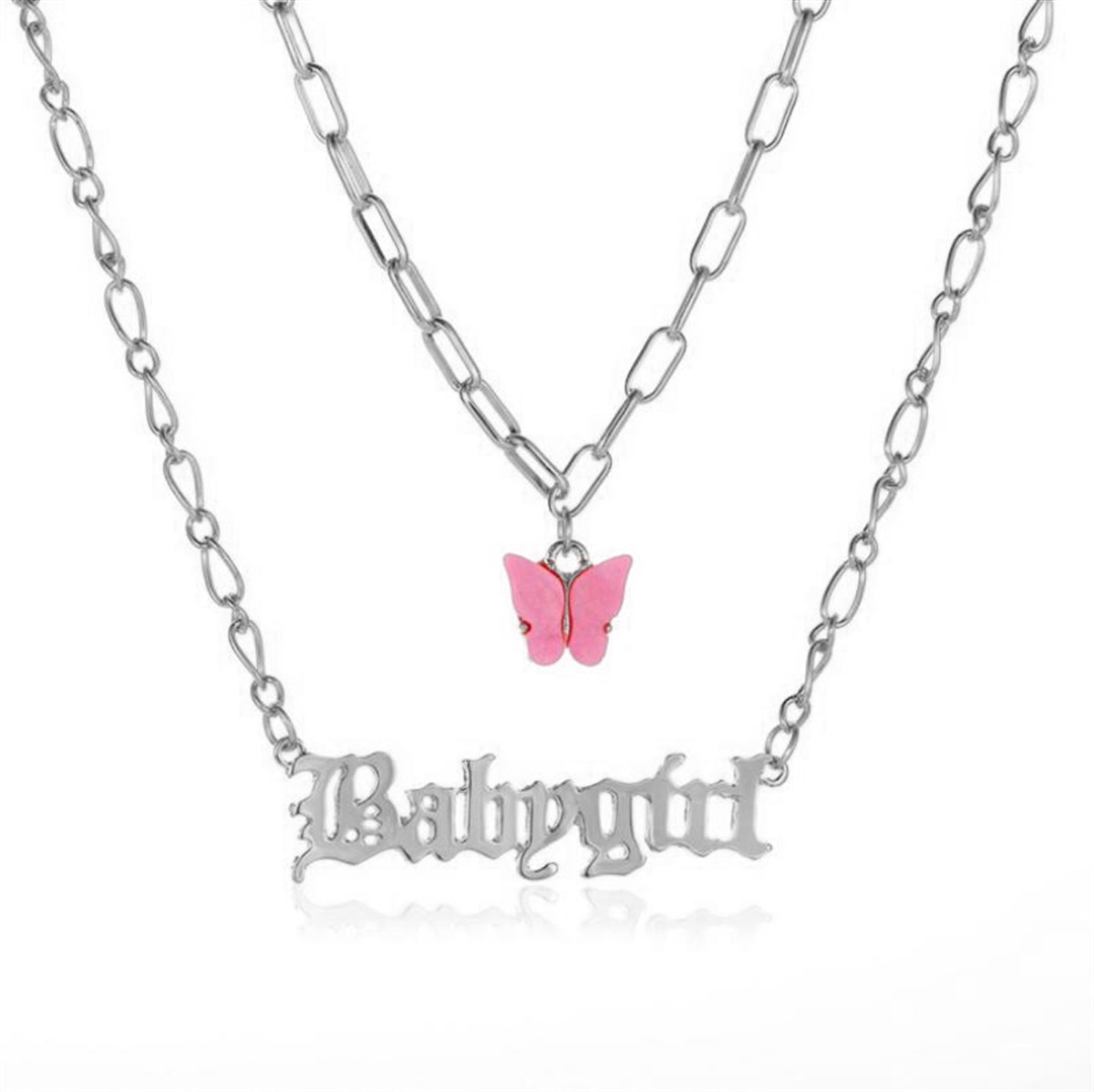 Touz Babygirl & Butterfly İkili Kolye