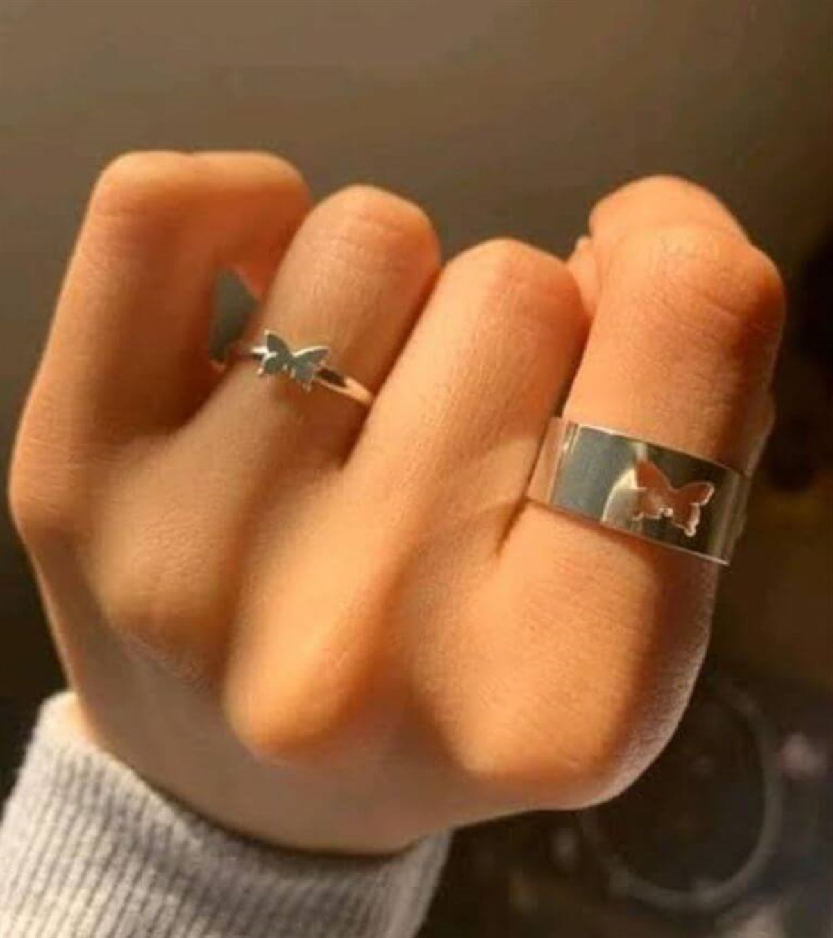 Touz Butterfly Ayarlanabilir İkili Yüzük