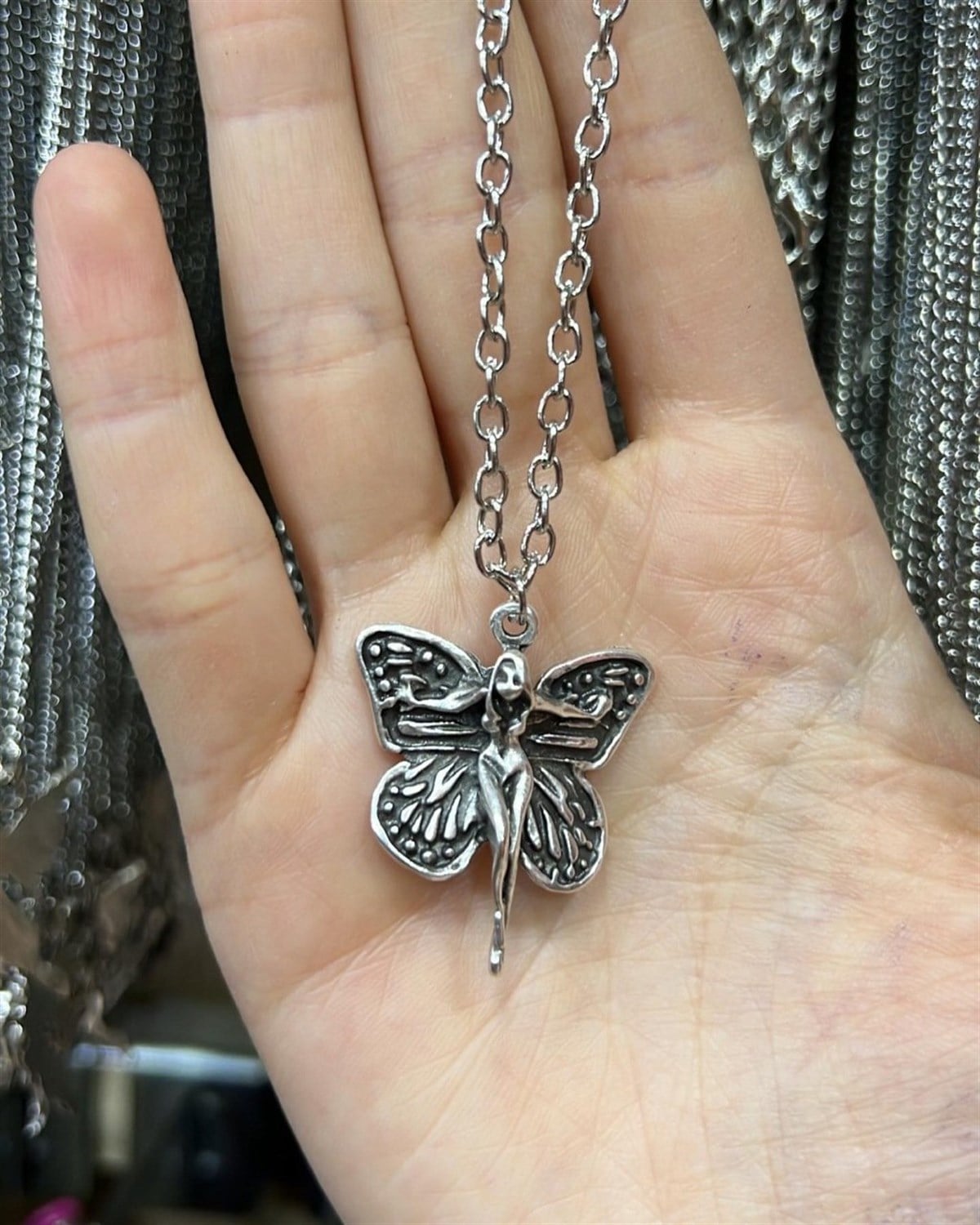 Touz Butterfly Girl Tasarımlı Kolye