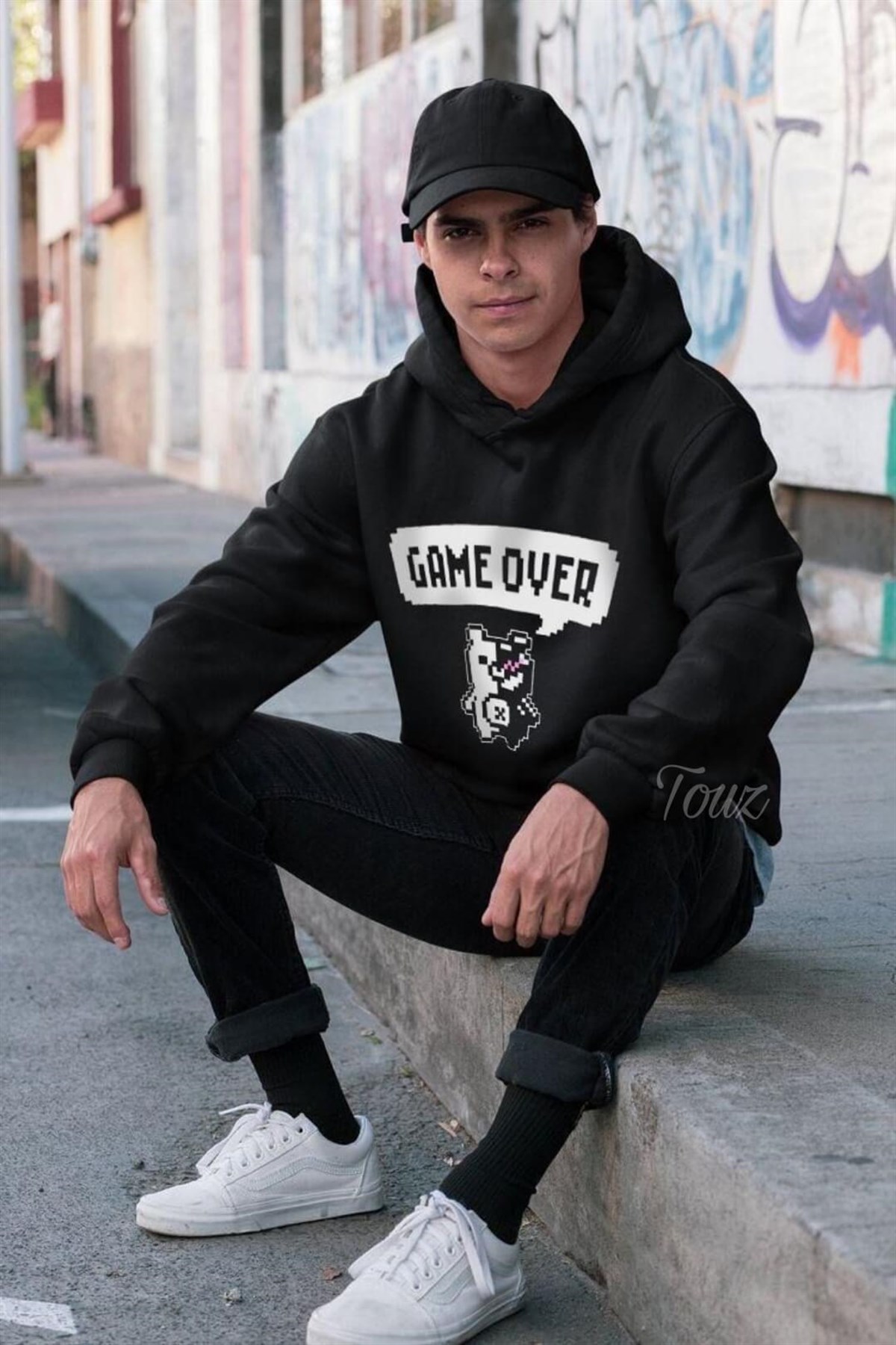 Touz Danganronpa Monokuma Unisex Kapoşunlu Swetshirt