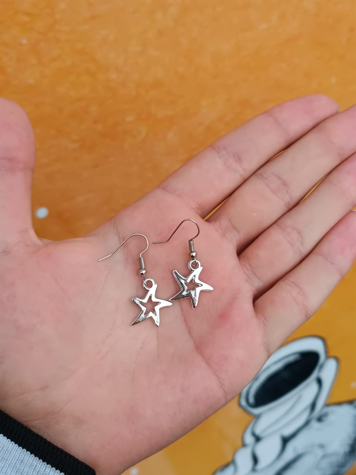 Touz Gothic Curvy Star Çift Küpe
