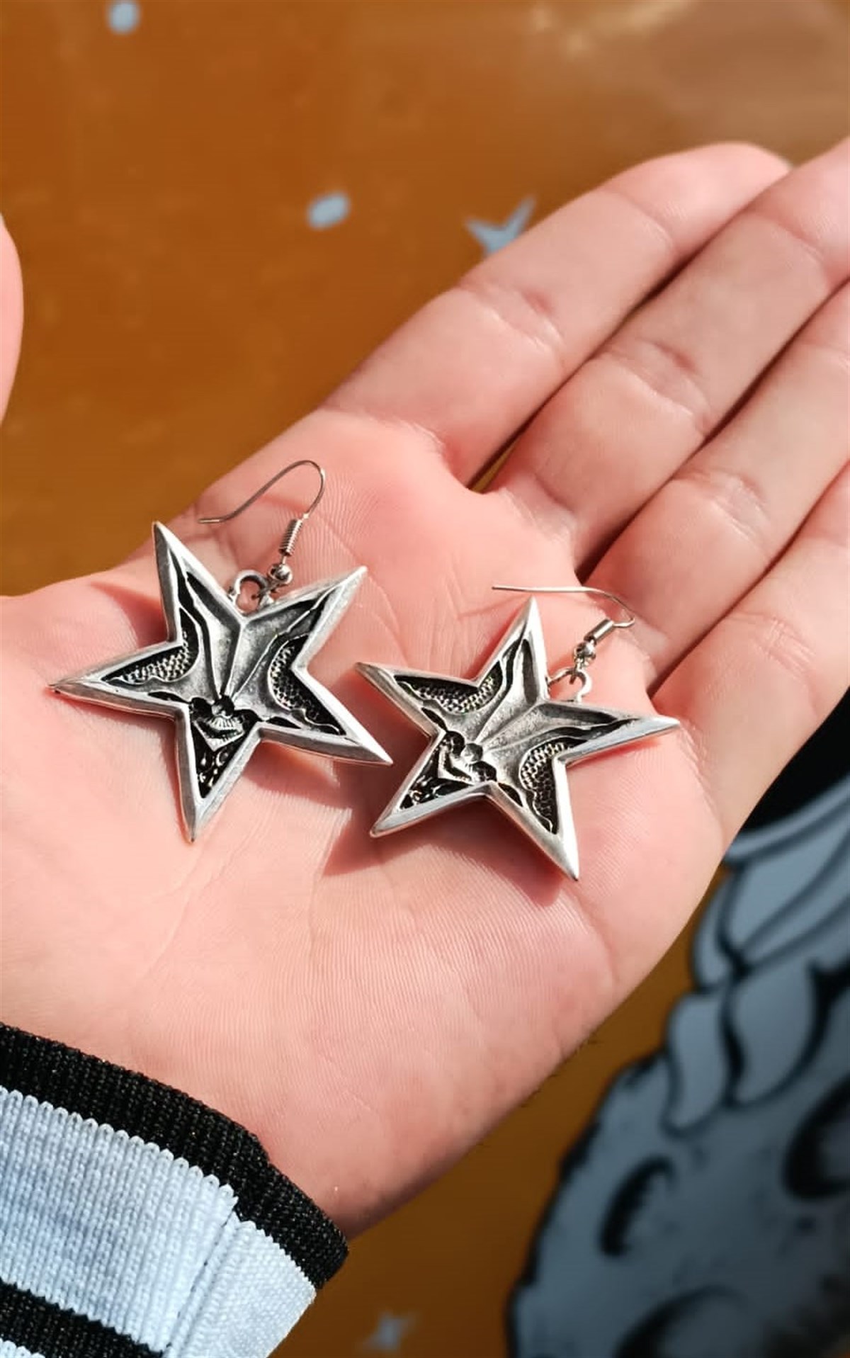 Touz Gothic Star Çift Küpe