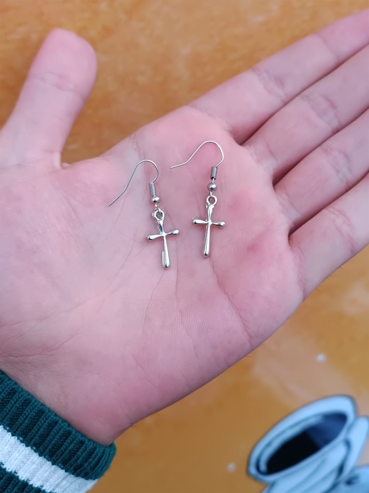 Touz Gothic Thin Cross Çift Küpe