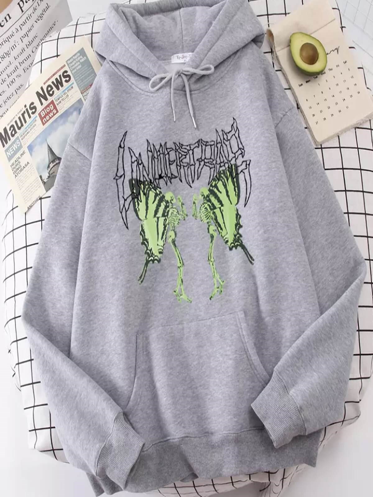 Touz Gotik Kelebek (Unisex) Kapşonlu