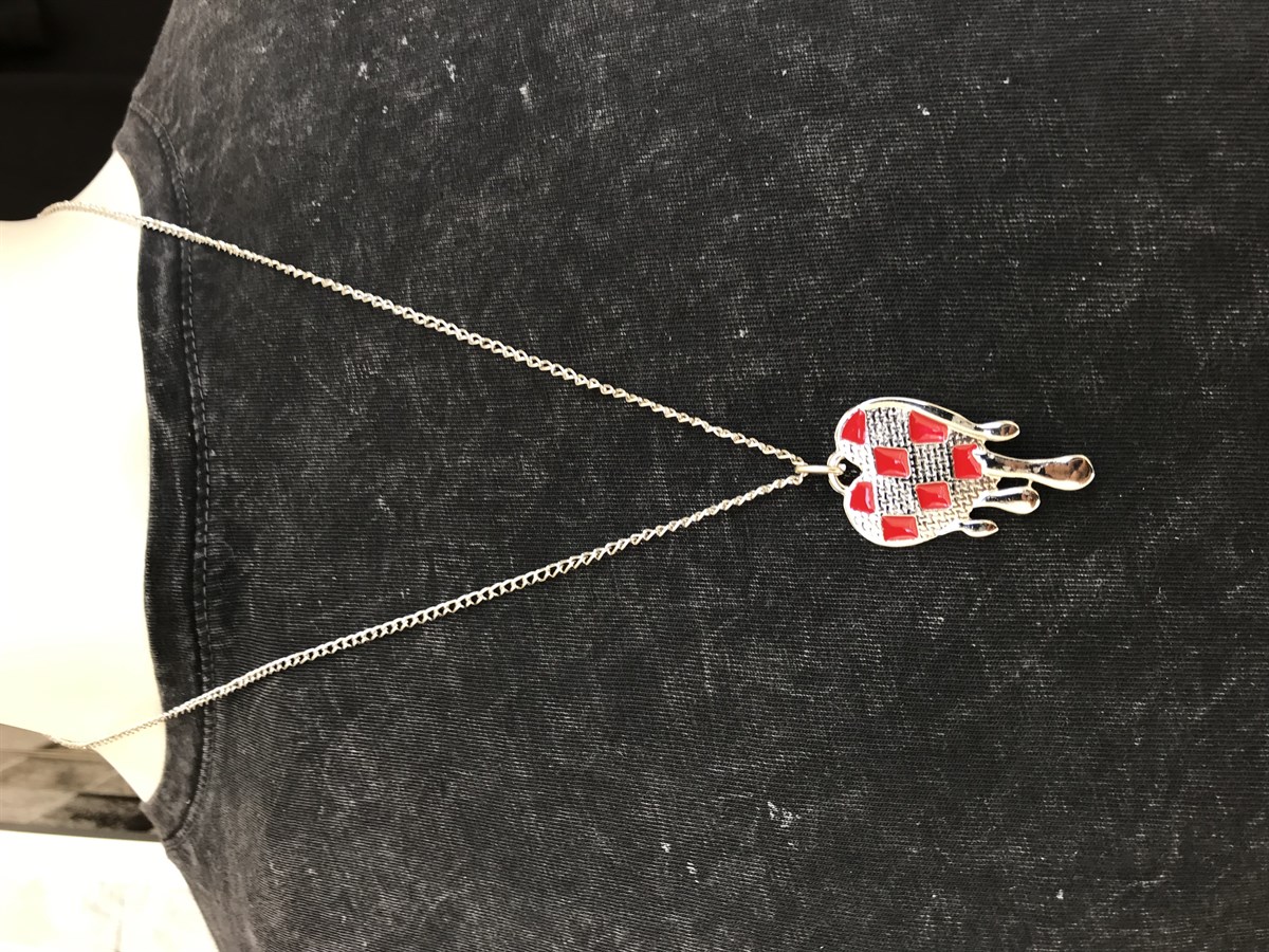 Touz Heart Red Dama Tasarımlı Kolye