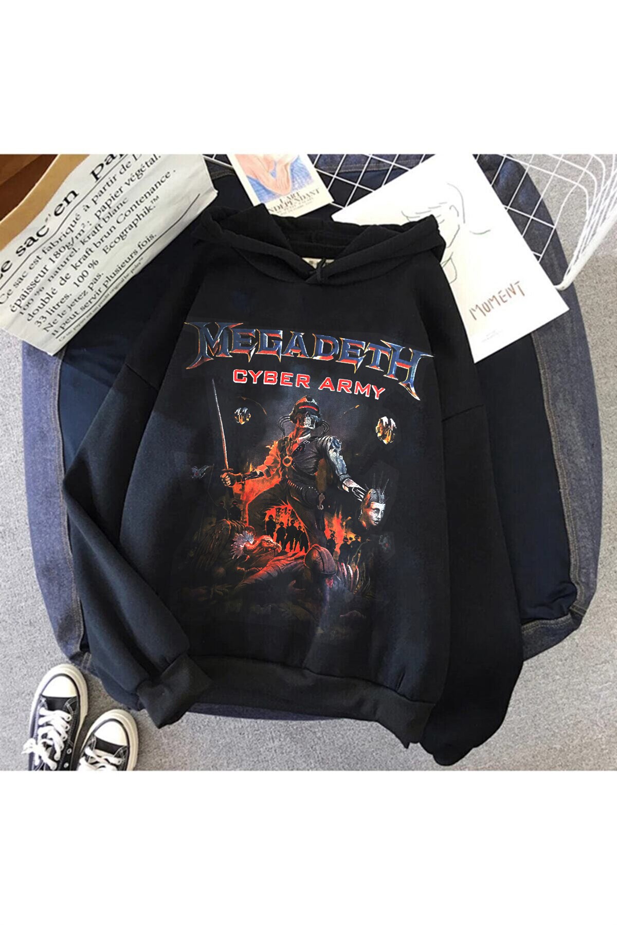 Touz Megadeth Cyber Army Kapüşonlu Hoodie