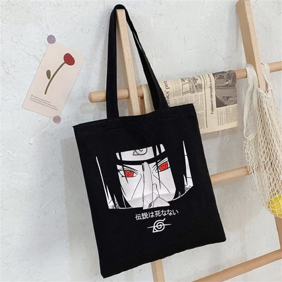 Touz Naruto Anime  Itachi Uchiha Unisex Bez Çanta