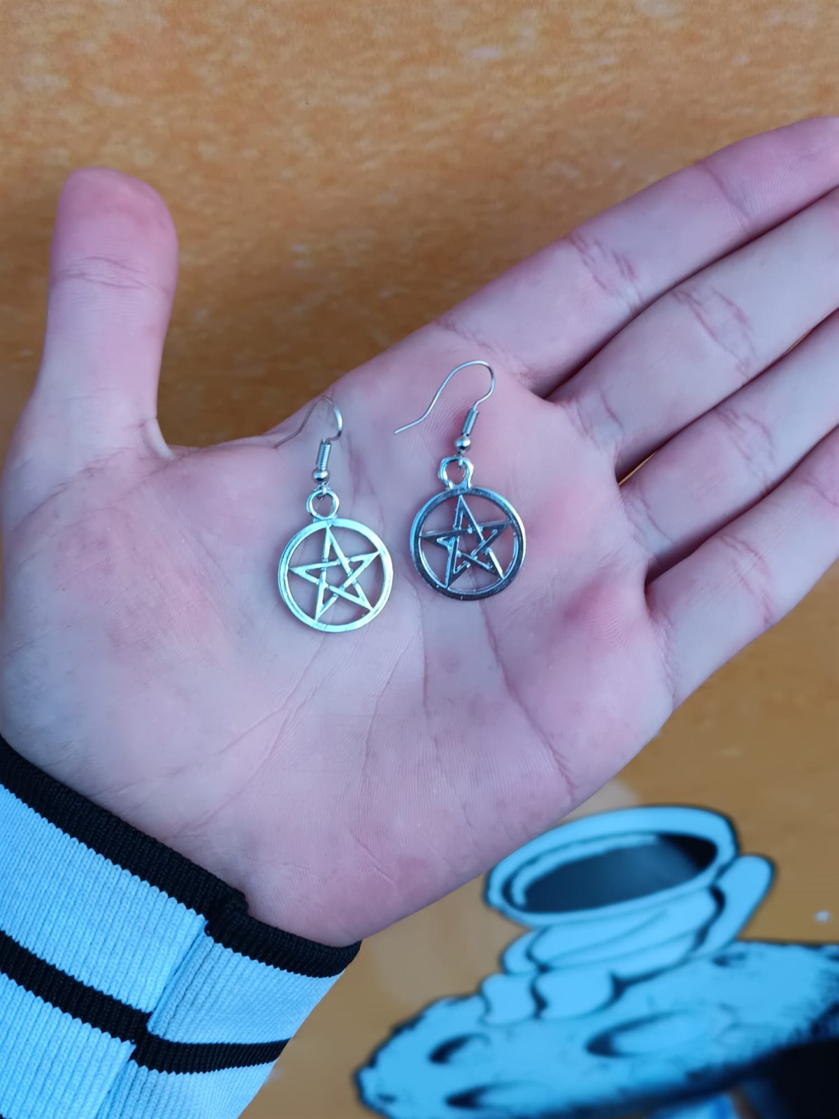 Touz Pentagram Çift Küpe